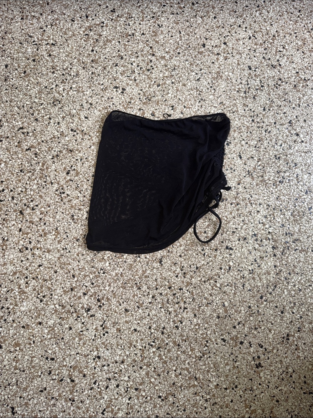 Black Ruched Mini Skirt